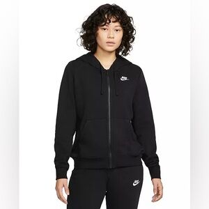 NWT Nike Women’s Club Fleece Full Zip Hoodie Sweatshirt Jacket Black L Large